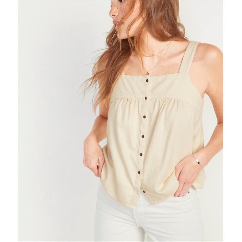 Old Navy Sleeveless Button Front Twill Swing Top Plus Size 3X